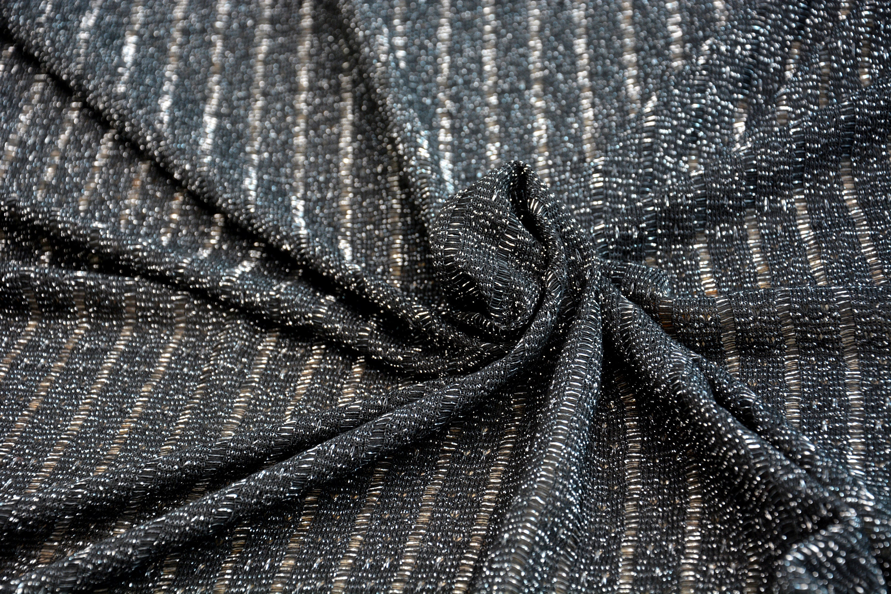 Sheer black jersey knit fabric with sparkle silver glitter | Etsy