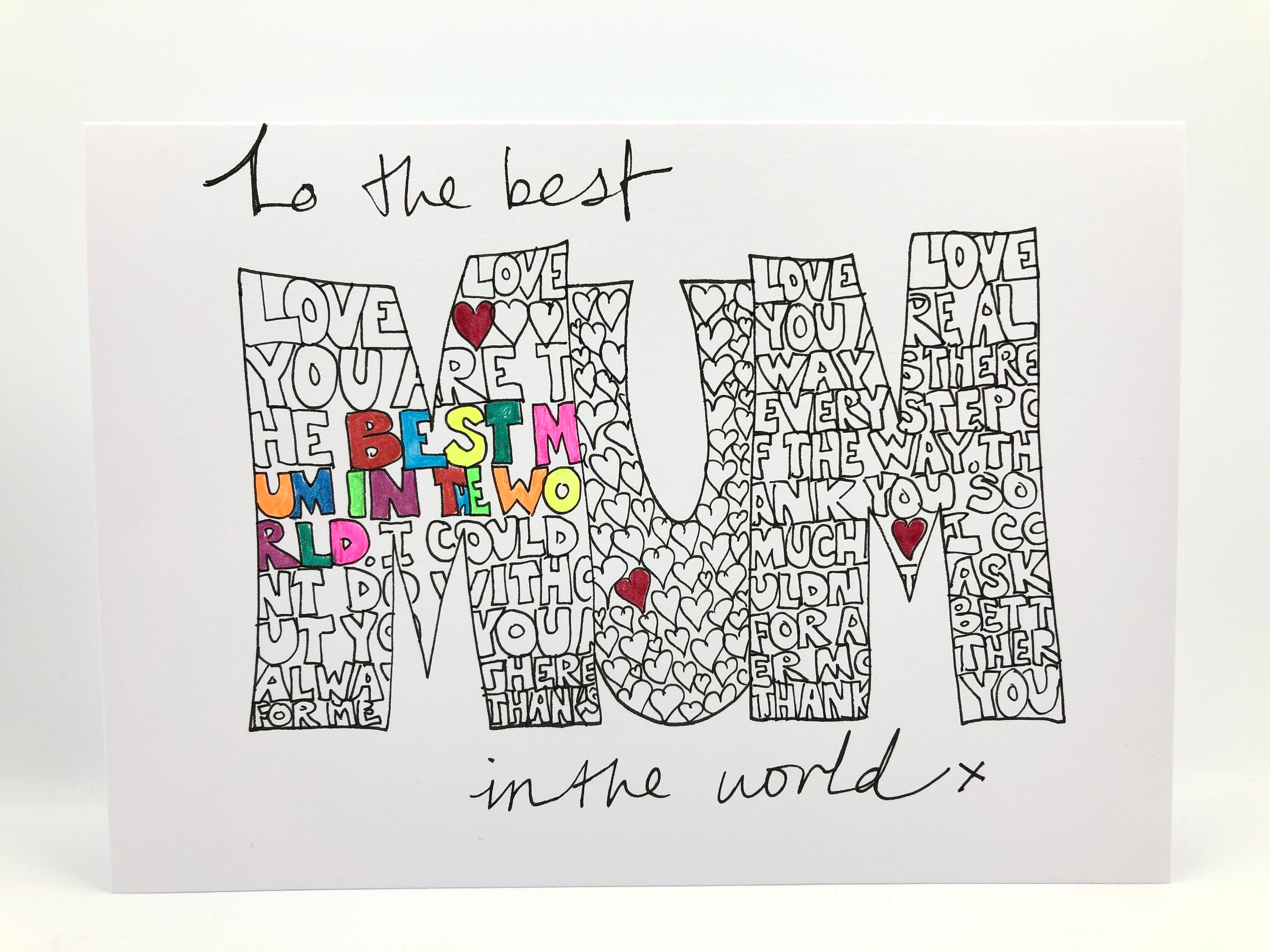 Hand gezeichnet 'Muttertag An die beste Mama der | Etsy