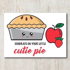 Felicitaciones por su tarjeta Little Cutie Pie - DESCARGA INSTANTE - Imprimible Nuevo Nacimiento Bebé Bienvenido a Casa Recién Nacido Adición
