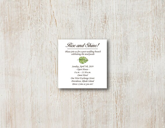 Custom Botanical Post Wedding Invitation Brunch Insert DOWNLOAD