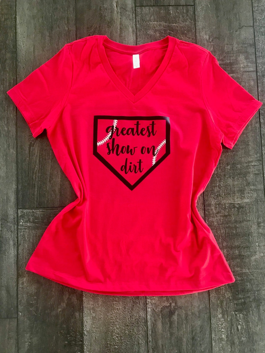 Greatest Show on Dirt Woman's Baseball Tee Baseball Etsy