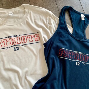 Patriots Football Shirts His and Hers Team Parents | Etsy