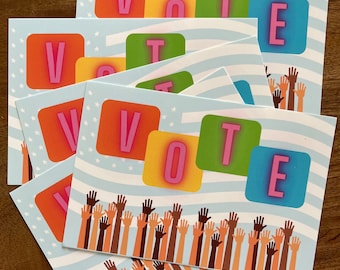 Colorful Vote Postcard