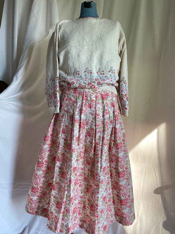 Laura Ashley Vintage Set Skirt & Sweater