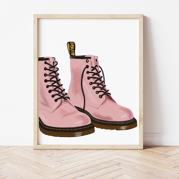 Instant Download, Pink Doc Marten, Digital Print