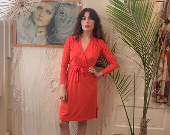 bright coral dress
