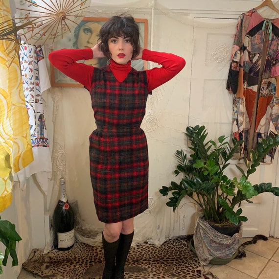 60's PLAID TWO PIECE - Pendleton - wool - x-small