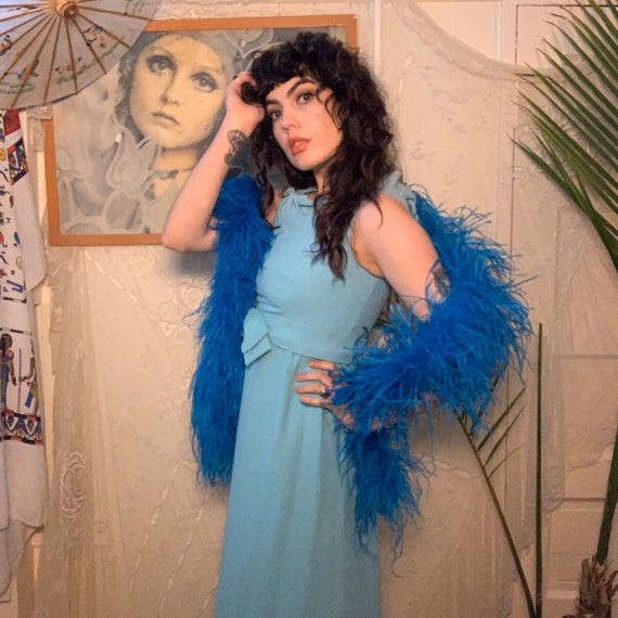 70’s BLUE BOA MAGIC - ostrich- glam rock