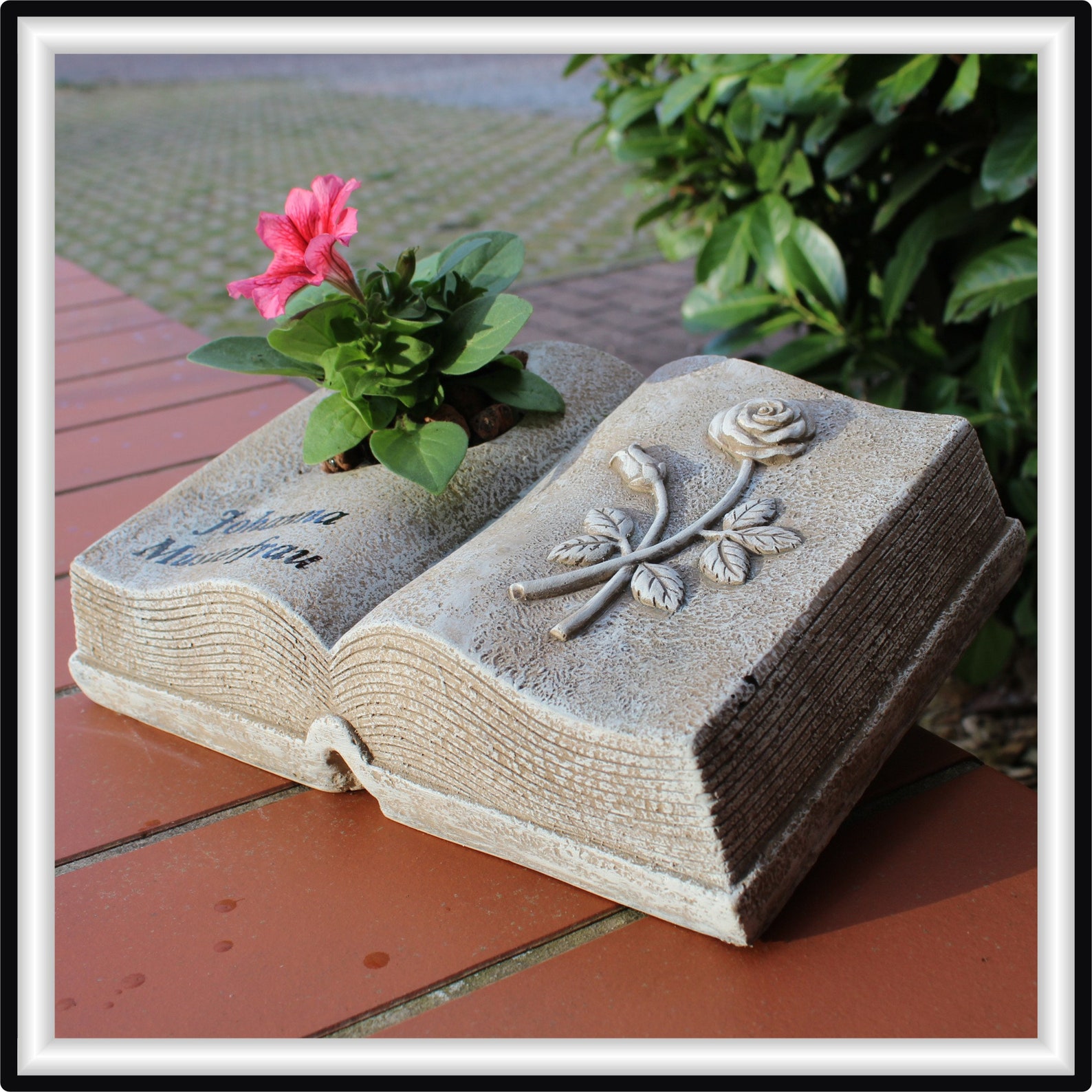 Grave ornament book with planting zone and name Etsy