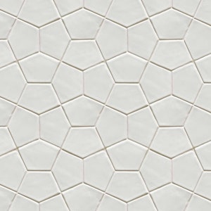Mosaic Tiles for Kitchen Backsplash or Bathroom Wall - Handmade Pentagon Shape in White Color - 1m2 (sqm)