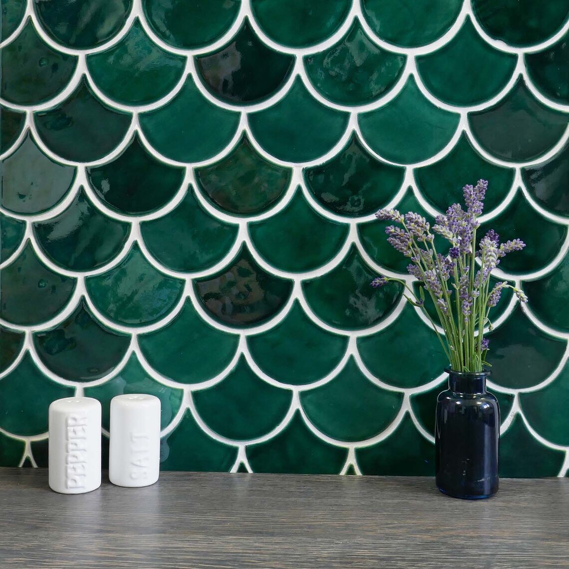 Carrelage Ecaille De Poisson Vert