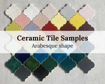 Campione di piastrelle - Piastrella in mosaico di ceramica fatta a mano - Forma arabesco - Vari colori disponibili