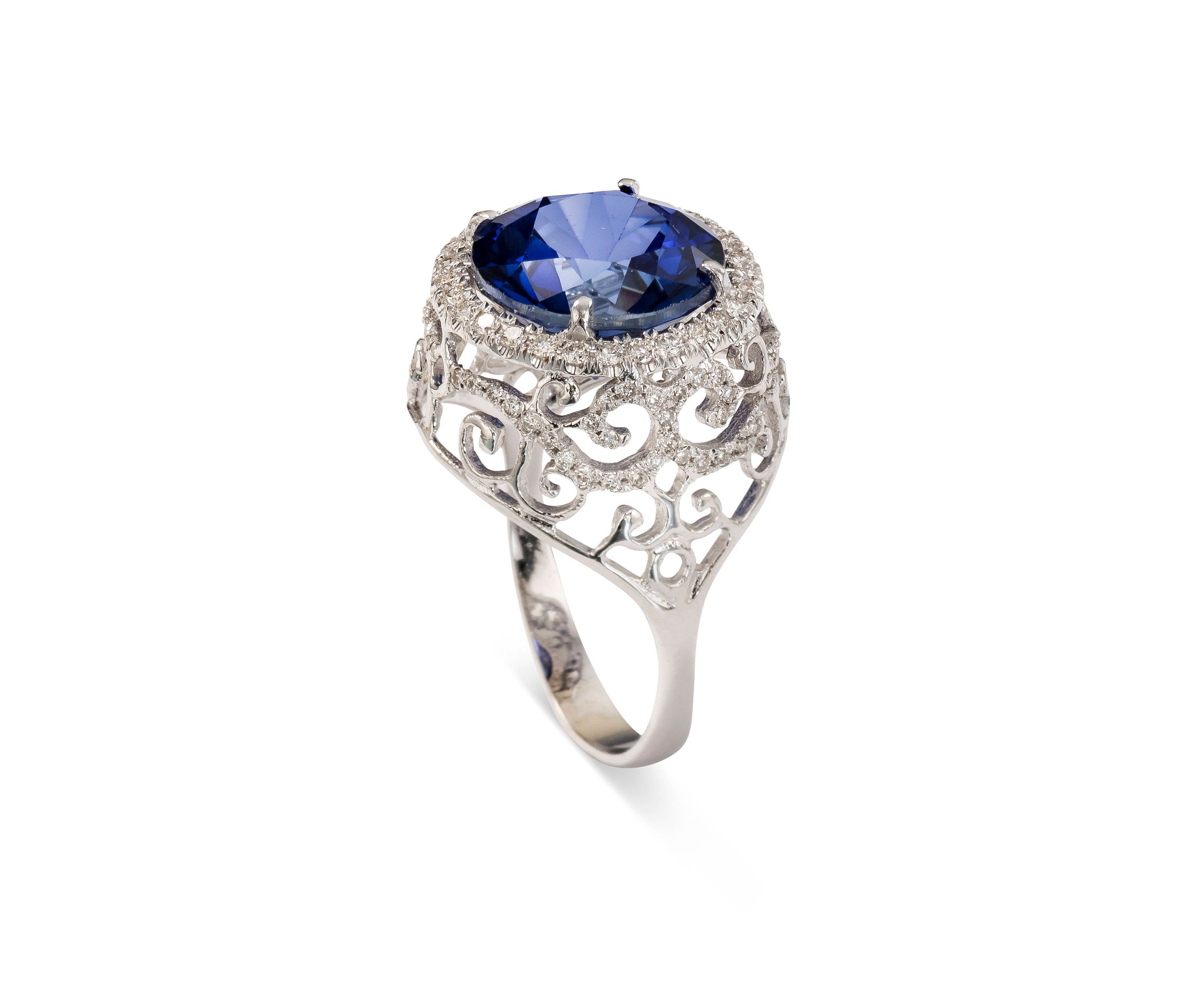 Hand made Sapphire ring 14 Karat gold diamond ring. Designer | Etsy