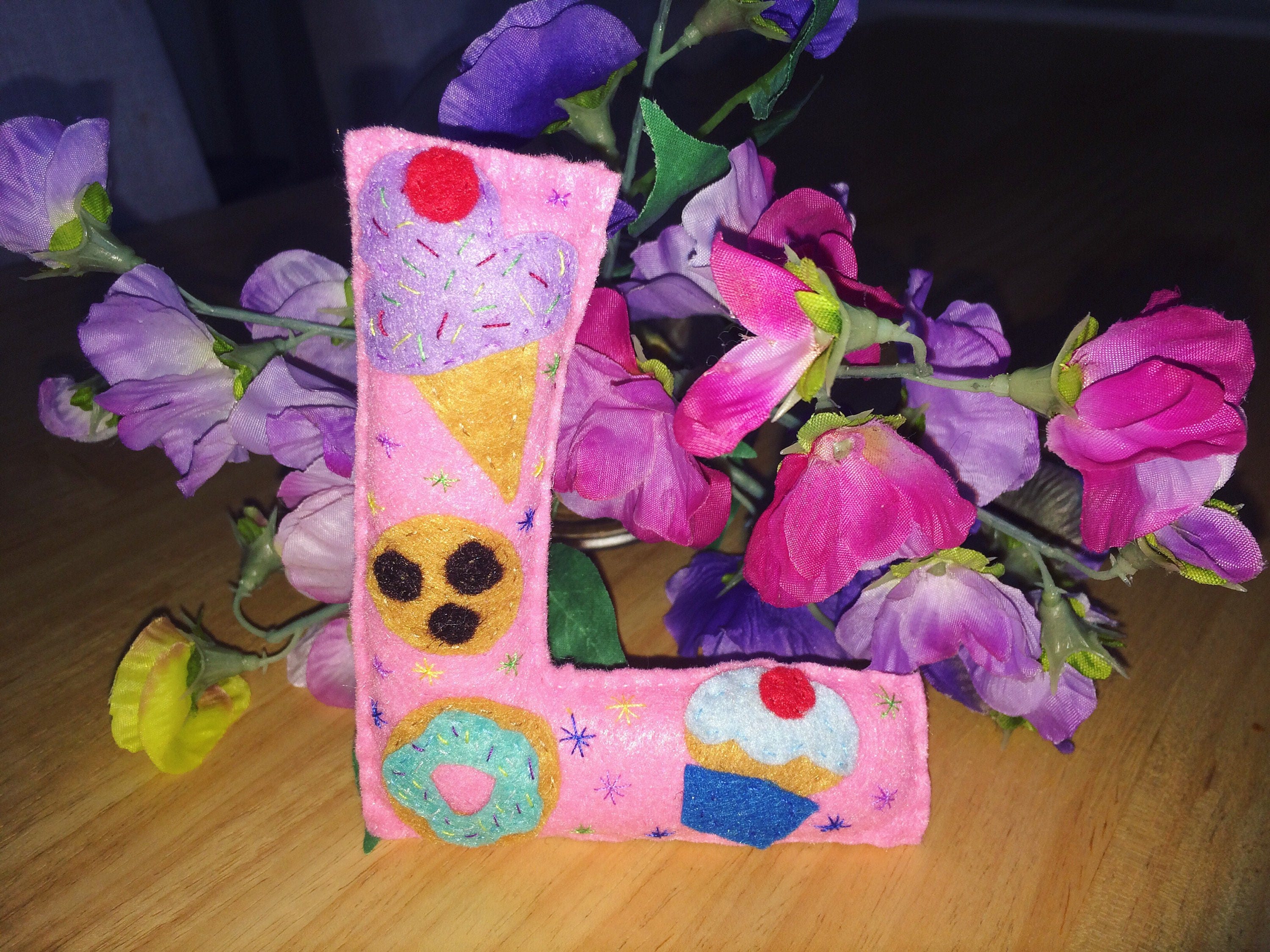 Personalised Felt Letter Candyland Theme Nursery Bedroom Decor