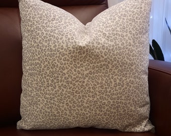 Grey velvet Animal print  pillow covers in designer  fabric BOTH SIDES  ,  decorative cushion cover