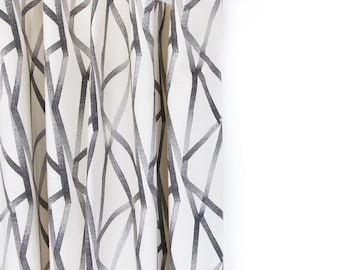 Geometric    Curtain Panel in  designer Fabric  Genevieve Gorder  ,Window treatment FREE SHIPPING