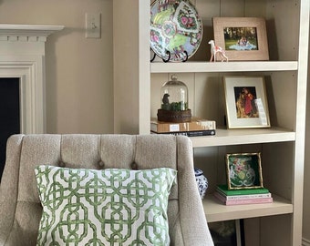 Green Trellis Lacefield  Imperial   Lattice  decorative pillow   cover    ,BOTH SIDES, any size, FREE Shipping