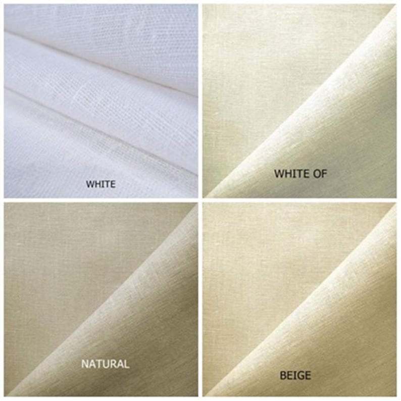 inverted pleats window curtain flax window treatments white and navy color block pure Linen Custom made Curtains Panel many colors