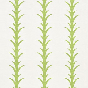 May include: A white background with three vertical rows of green stylised grass blades.