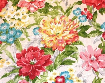 Multicolor Flowers  curtain panel in designer fabric P Kaufmann,window treatment