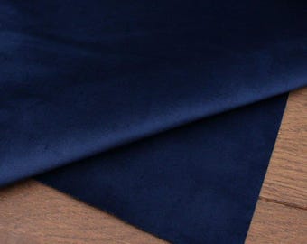 Navy blue velvet upholstery fabric by the yard