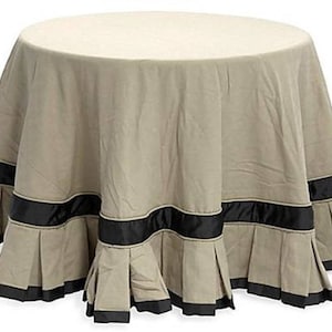 Custom linen table skit ,round , console table cover ,home decor