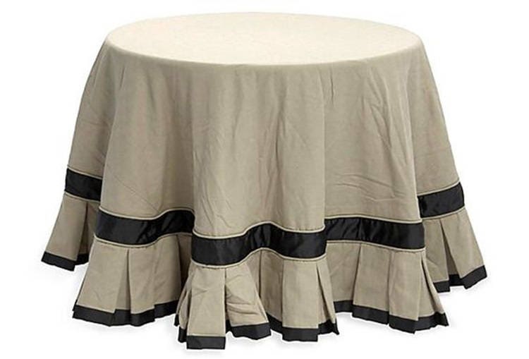 Custom linen table skit ,round , console table cover ,home decor