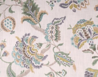 Floral Kaufmann Flourish Lagoon Blue diseñador Kaufmann tela cortada a medida, cortinas, tela de decoración del hogar