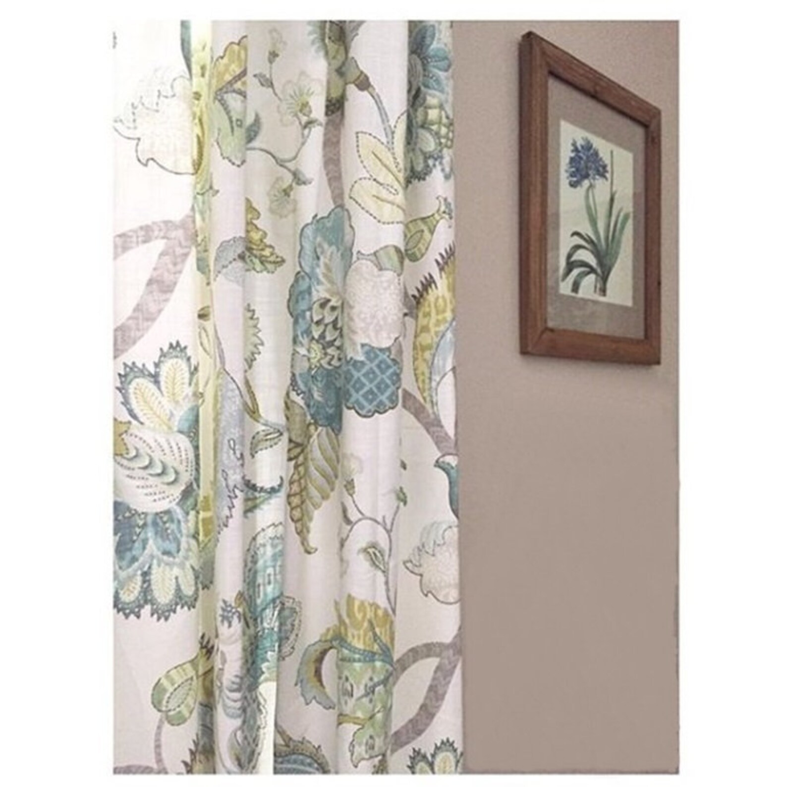 Jacobean Linen Curtain Panel Floral Window Panel in Kaufmann Etsy Canada