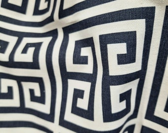 Greek key canvas cotton  fabric  black/white  by the yard ,pillow ,cushion Home decor fabric