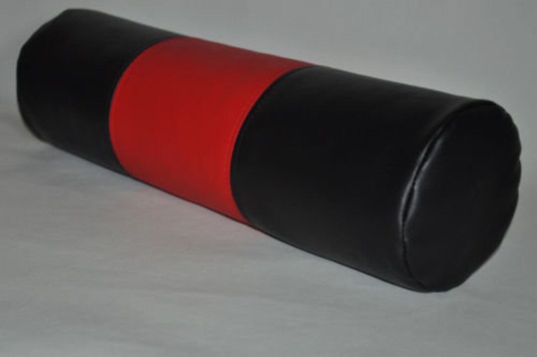 Faux Leather Black and Red Bolster Pillow Cover Decorative Etsy