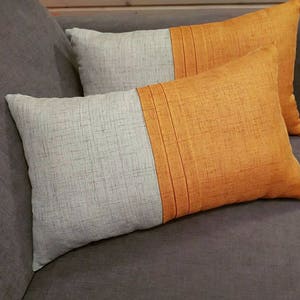 European  linen Colorblock lumbar  pillow cover,Designer decorative cushion, all size
