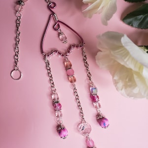Pink beaded Sun Catcher