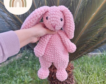 Crochet Bunny Pattern, crochet mini bunny snuggler, bunny lovey