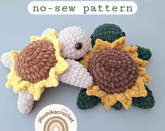 Crochet Turtle Amigurumi Pattern: Sunflower Plushie (PDF Pattern)