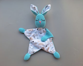 Crochet Pattern bunny, bunny comforter, Lovey blanket