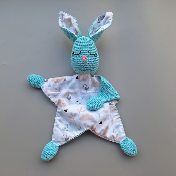 Crochet Pattern bunny, bunny comforter, Lovey blanket