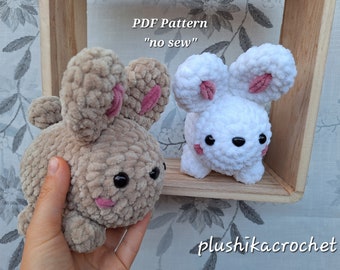 Crochet Pattern chubby bunny, crochet bunny amigurumi, bunny plushie