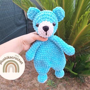 Crochet Pattern Bear snuggler,bear amigurumi, crochet bear, easy crochet bear, bear lovey,crochet bear blanket