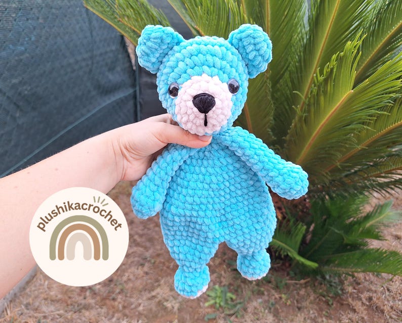 Crochet Pattern Bear snuggler,bear amigurumi, crochet bear, easy crochet bear, bear lovey,crochet bear blanket