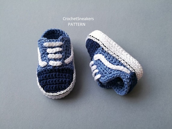 Crochet PATTERN Vans, old skool , baby sneakers, baby shoes, baby booties Crochet PATTERN Vans, old skool , baby sneakers, baby shoes, baby booties