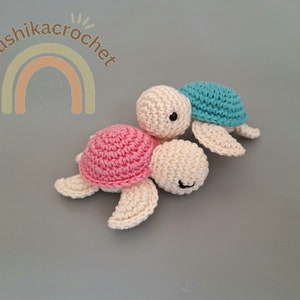 Crochet Pattern turtle, turtle amigurumi, crochet mini turtle pattern