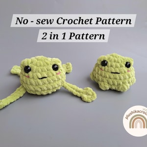 No-sew Crochet baby frog Pattern, easy Crochet frog Pattern, crochet frog amigurumi pattern