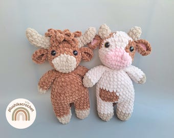 Crochet Highland Cow Amigurumi Plushie Pattern (PDF Pattern)