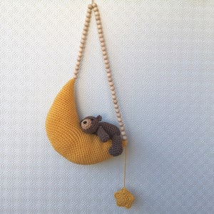Modello all&#39;uncinetto orsetto sulla luna, giostrina baby Moon, modello PDF