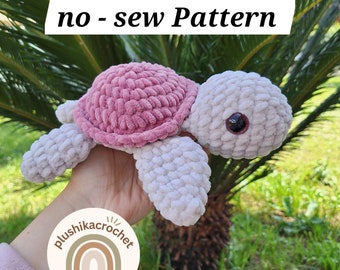 No sew Crochet turtle Pattern, crochet turtle plushie