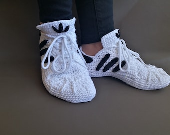Crochet PATTERN Adult Sneakers Slippers Woman/man US - Etsy Finland