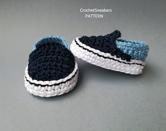 Crochet Pattern baby shoes, newborn sneakers