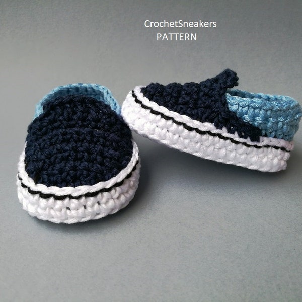 Crochet Pattern baby shoes, newborn sneakers