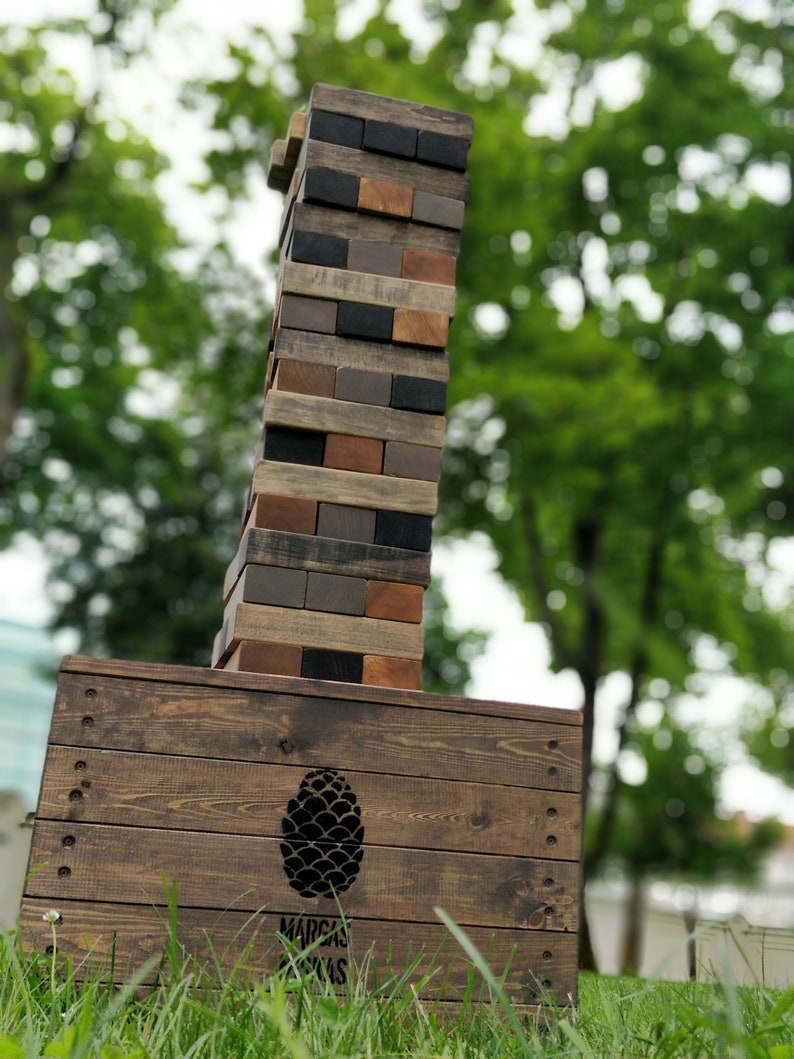 Giant Block Game Wooden Tower Game Tumbling Tower Giant Etsy